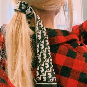 dior navy hair scarf